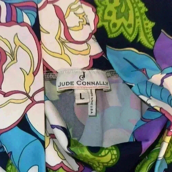 Jude Connally Maxi Skirt/ Strapless Dress size L tropical colorful - Picture 3 of 6